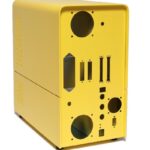 steel or aluminum computer housing of sheet metal, CNC turret punching machine in Vietnam, yellow powder coating, sheet metal fabrication and manufacturing Vietnam