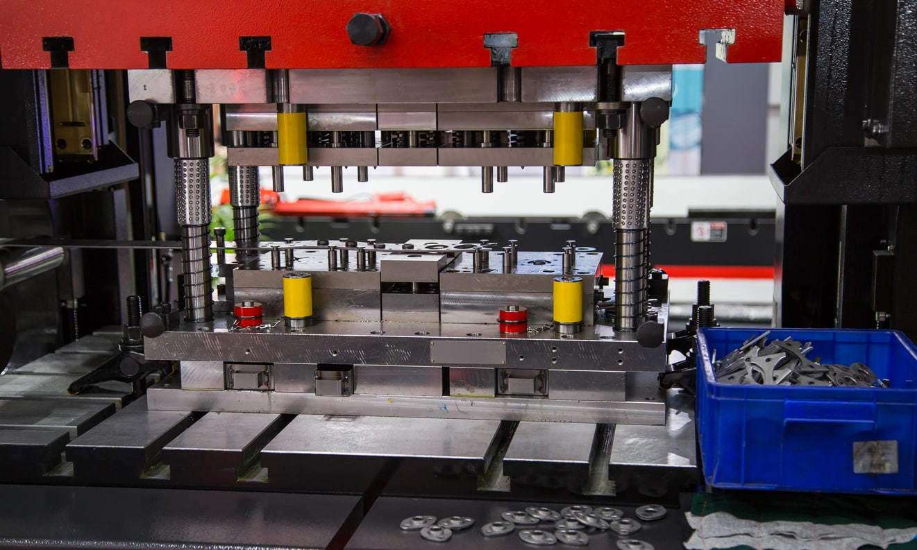 progressive-stamping die set on our stamping machine in vietnam, contract manufacturing of stamping service